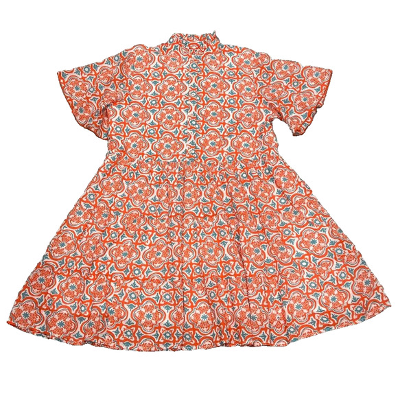 Anthropologie Ro's Garden Vibeka Mini v neck Dress Light Red Small A004476 - Picture 4 of 11